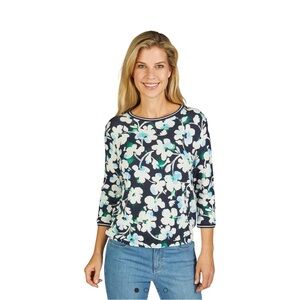 Rabe Round Neck Floral Print Top